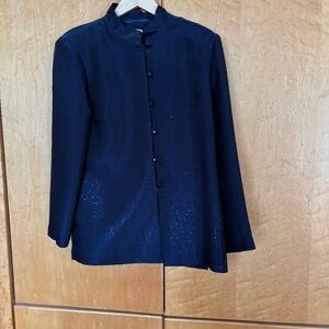 Women's Top Karen Stevens Vintage Party Size 12 Color Dark Blue